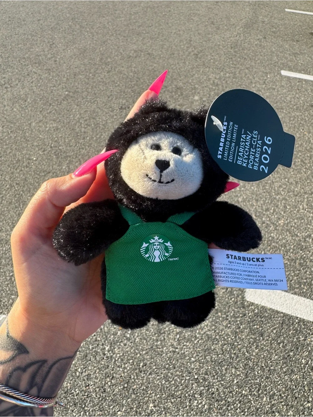 Starbucks Black Cat Bearista Keychain LIMITED EDITION New With Tags